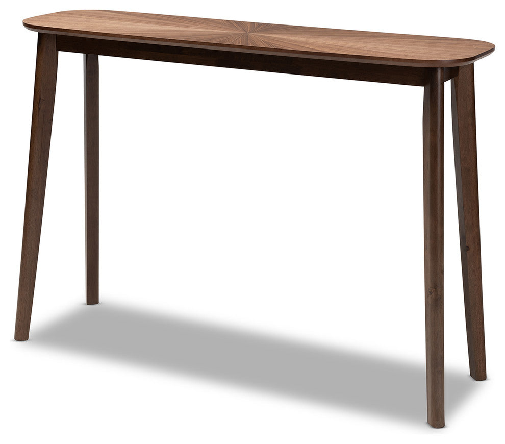 Brigby Mid-Century Modern Walnut Finished Wood Console Table, Walnut