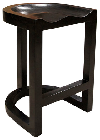 Saddle Counter Stool, Hand Rubbed Black