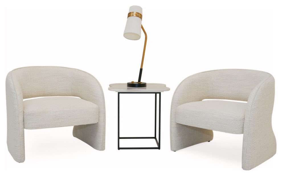 Modrest Luby Modern Cream Fabric Accent Chair