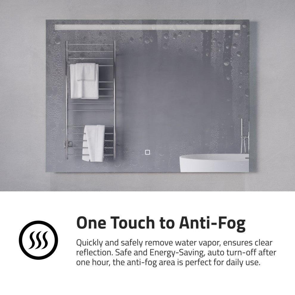 ANZZI 24" x 32" LED Front/ Bottom Lighting Bathroom Mirror With Defogger