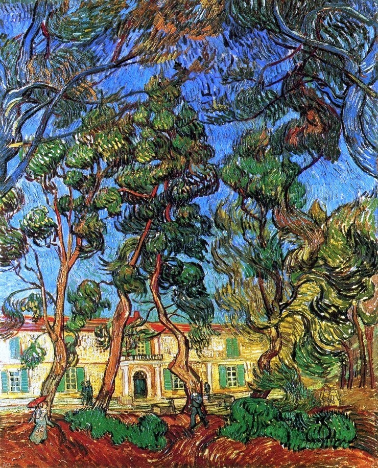 Vincent Van Gogh The Grounds of the Asylum, 20"x25" Gallery Wrapped Canvas