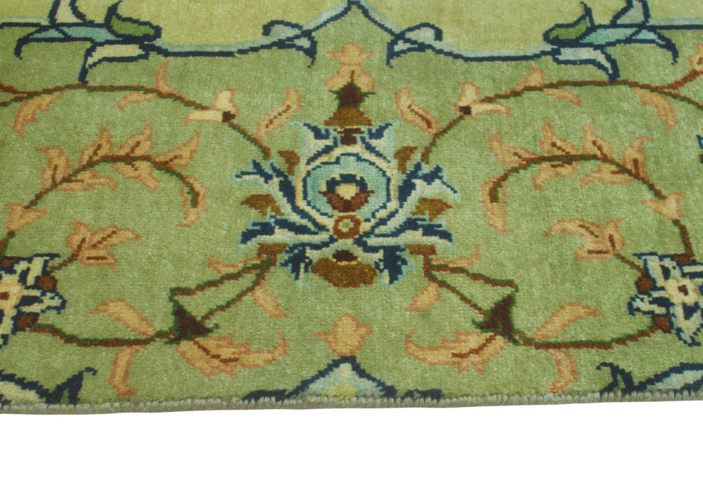Fine Vintage Distressed Daphne Lt. Green/Green Rug, 6'6 x 9'10