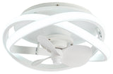 12.5-inch Modern White Small LED Flush Mount Ceiling Fan