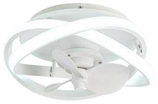 12.5-inch Modern White Small LED Flush Mount Ceiling Fan