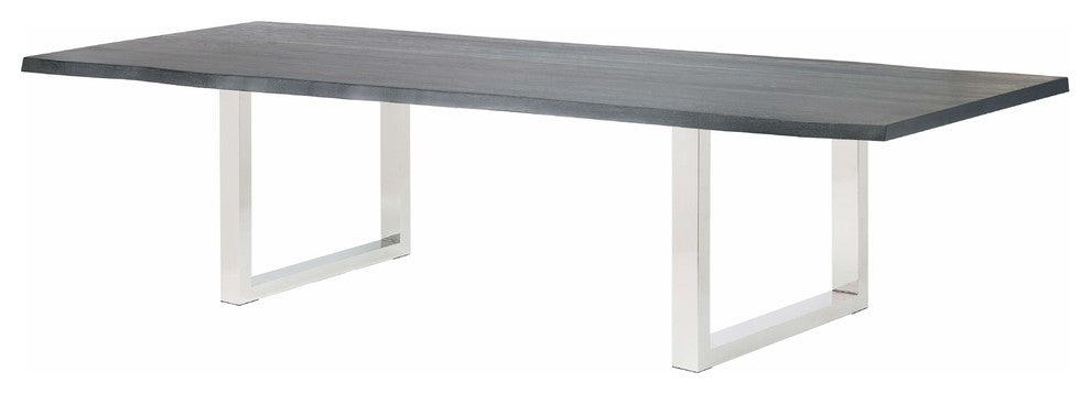 Lyon 112-inch Dining Table in Grey Oxidised by Nuevo
