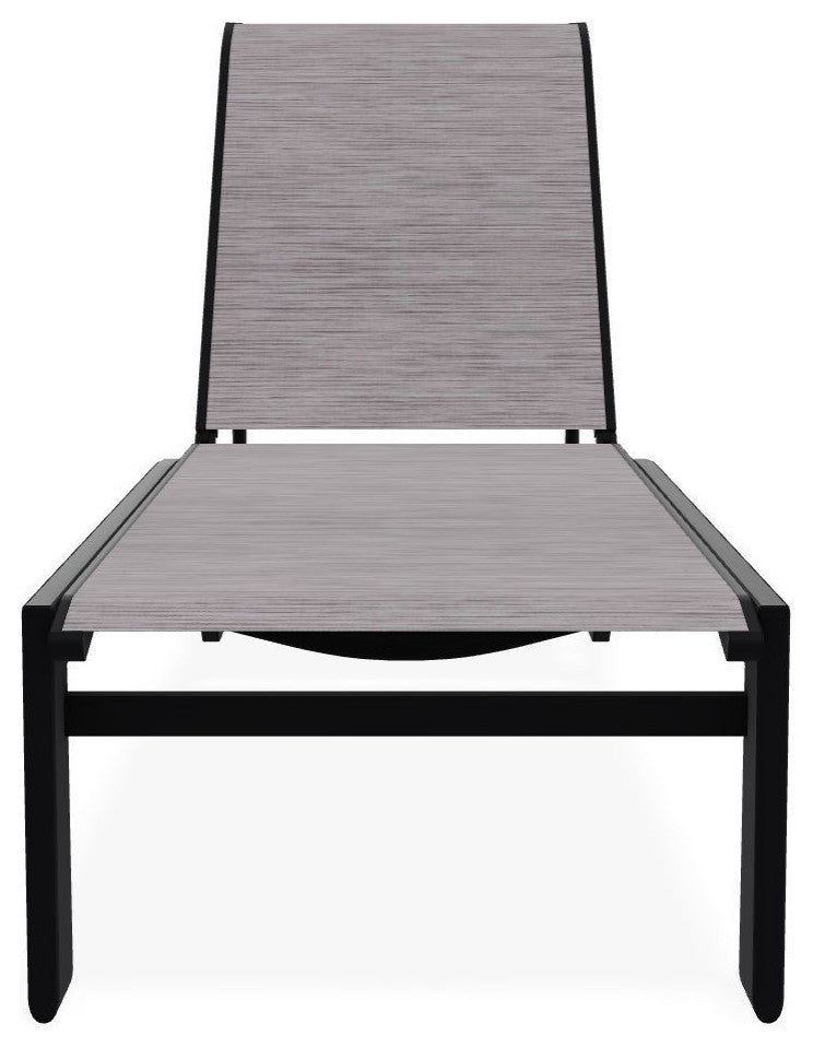 Kendall Sling Stackable Outdoor Chaise Lounge, Fossil/Black