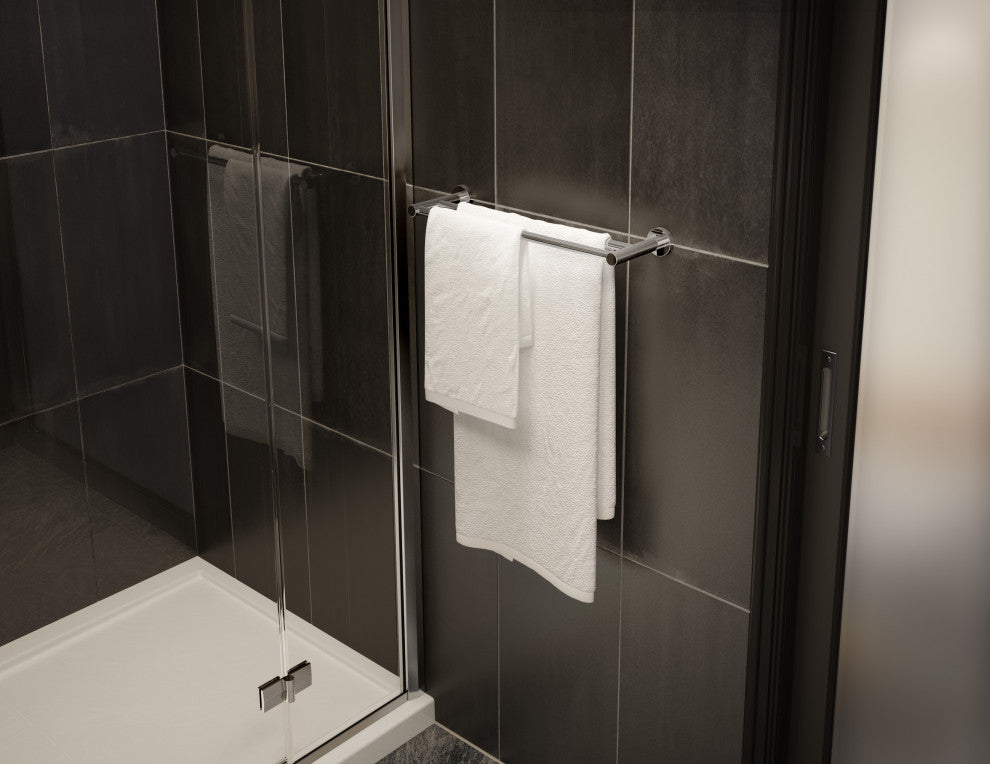 Dia 24 Inch Double Towel Bar with Mounting Hardware, Polished Chrome