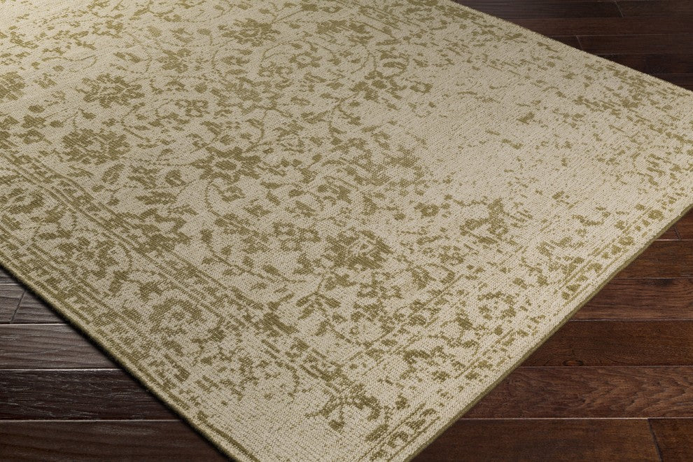 Hoboken Traditional Olive, Khaki Area Rug, 2'x3'
