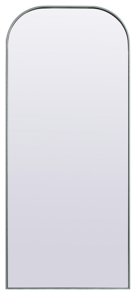 Metal Frame Arch Full Length Mirror 32X76 Inch, Silver