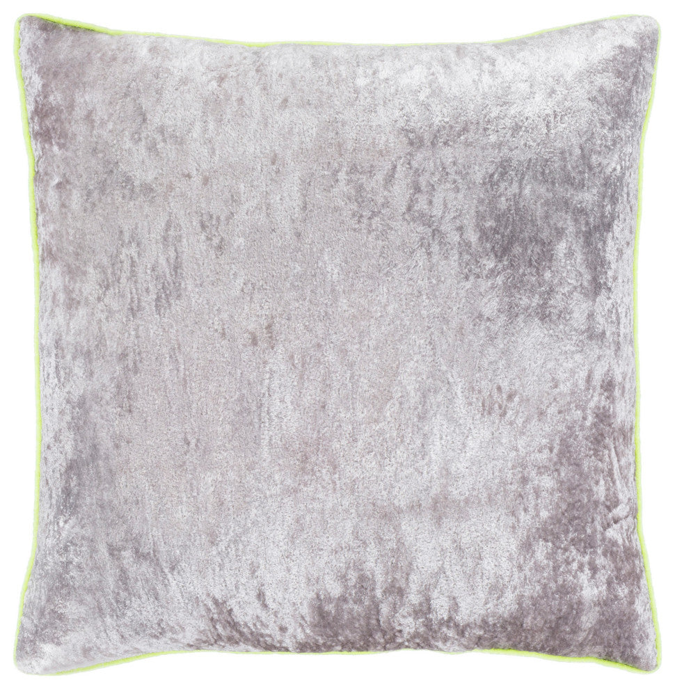 Surya Pixel Gray Pillow Shell With Down Insert 22"H X 22"W