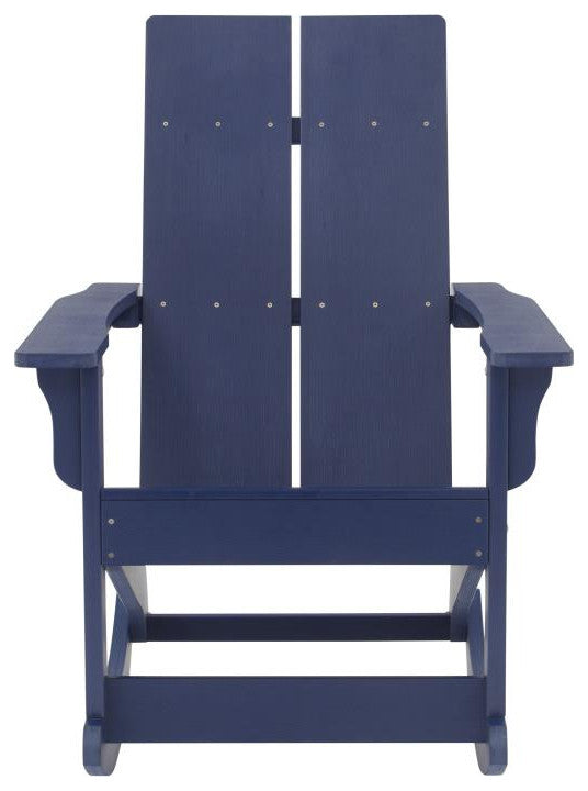 Finn Set of 2 Outdoor Rocking Adirondack Chair-Rust Resistant Hardware, Navy