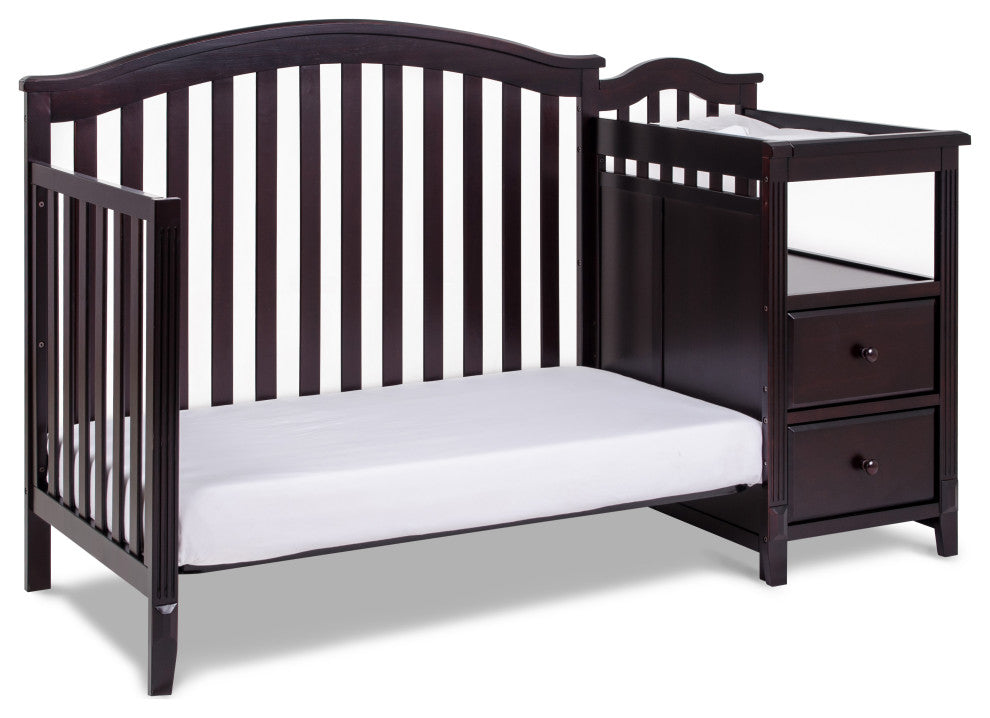 Kali 4-in-1 Convertible Crib, Espresso, With Changer (2 Drawers)