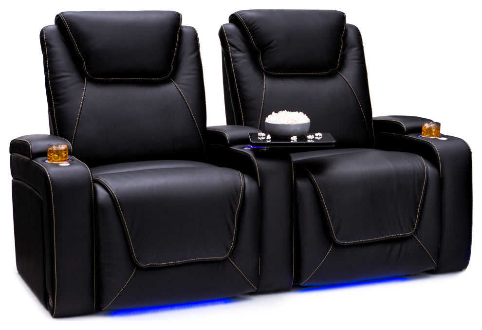 Seatcraft Pantheon Home Theater Seating, Black, Row of 2