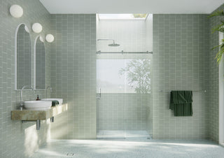 44-48"x78" Frameless Sliding Shower Door With Square Hardware, Polished Chrome