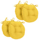16" Solid Twill Round Tufted Chair Cushions, Set of 4, Sunset