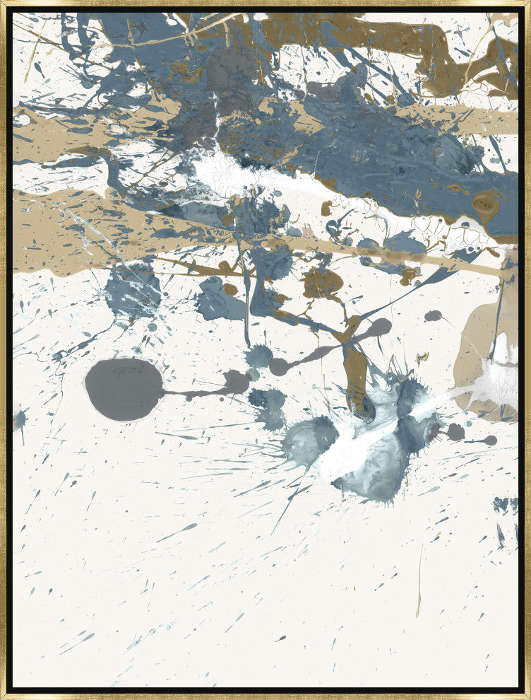 24x32 Winding Road VIII, Framed Artwork, Gold