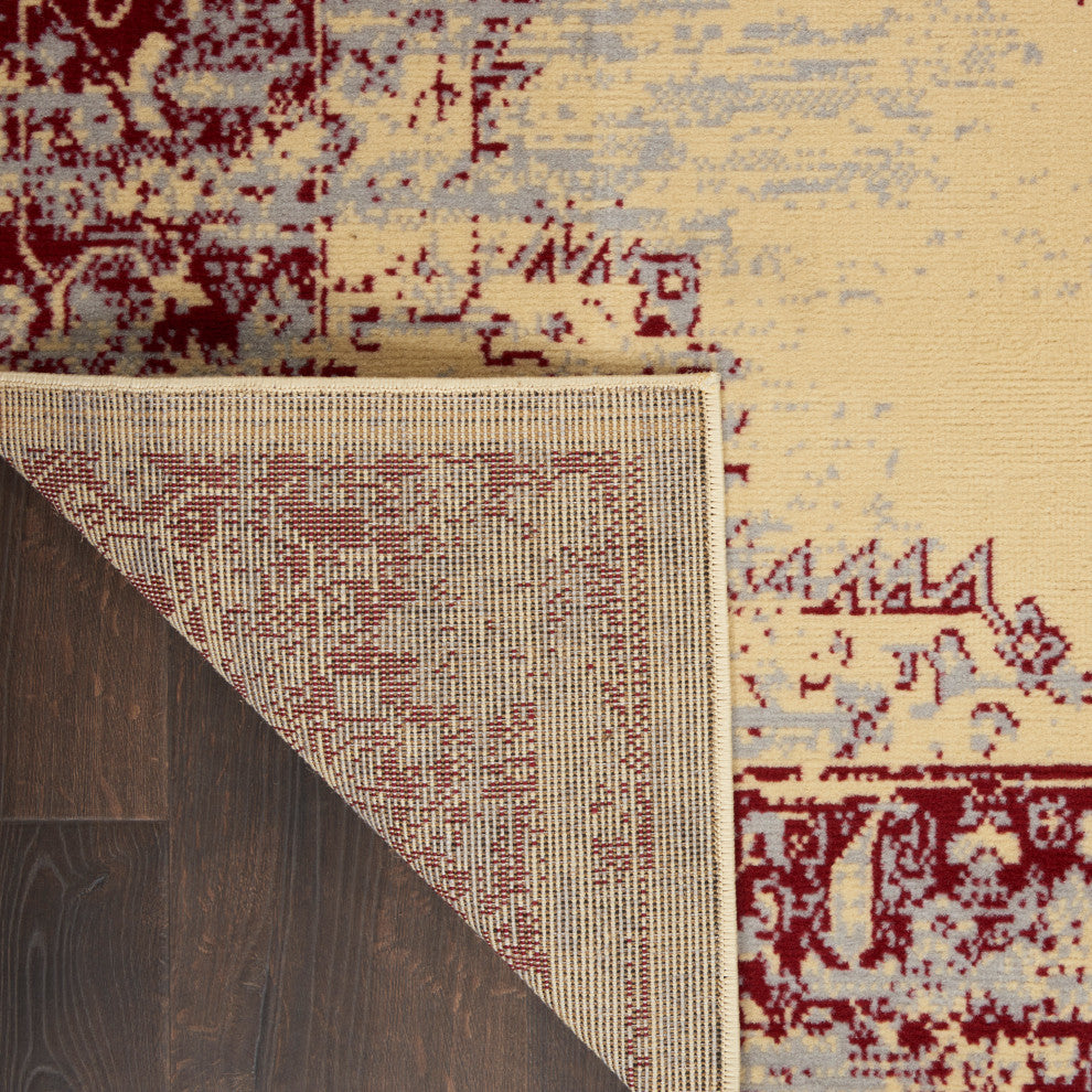 Nourison Grafix 2'3" x 7'6" Cream/Red Vintage Indoor Area Rug