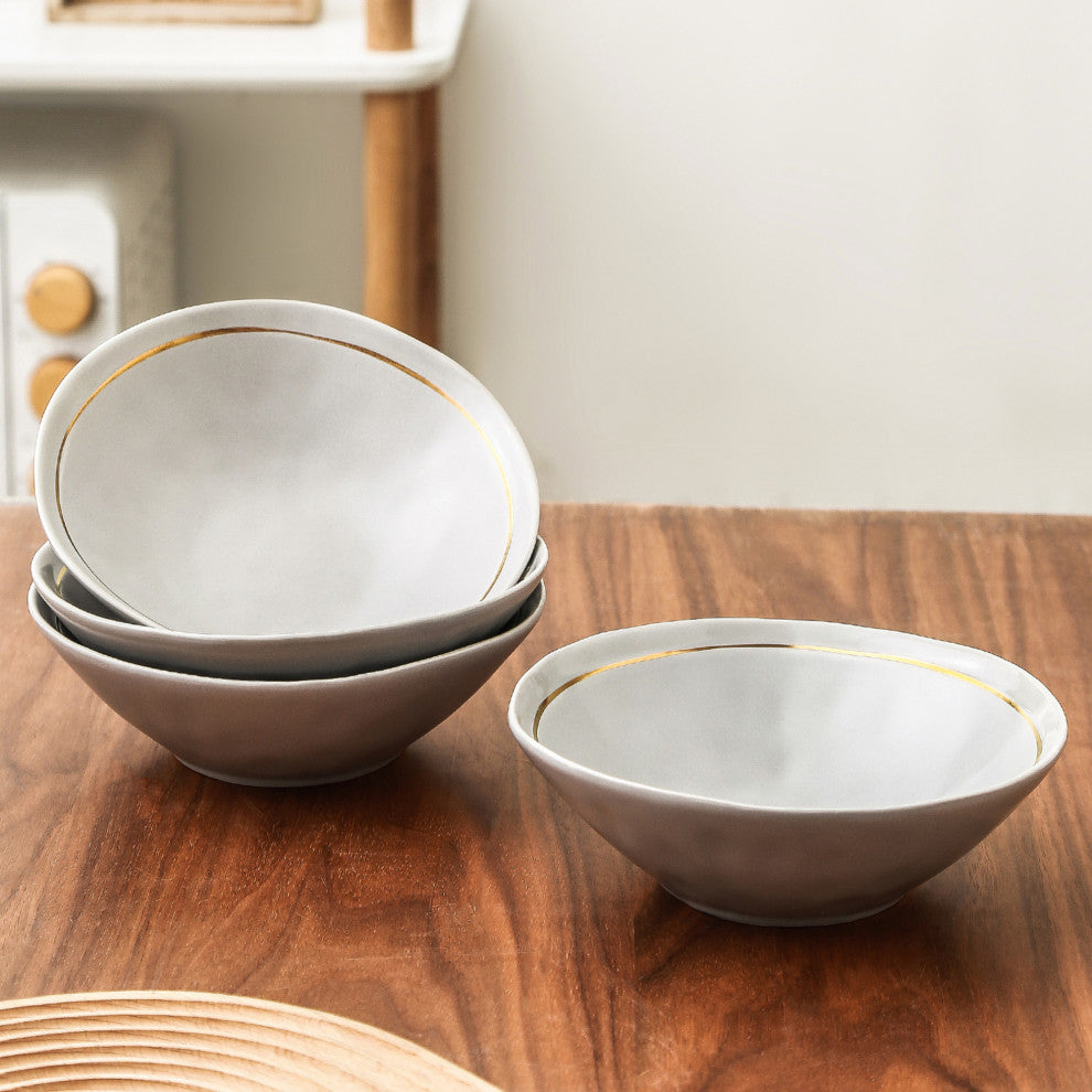 Stone Lain Clara Porcelain 16 Piece Dinnerware Set, Gray