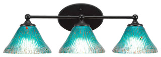 Capri 3-Light Bath Bar, Matte Black/Teal Crystal