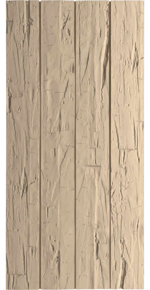 Rustic 4 Board Joined B-N-B Faux Wood Shutters, Hand Hewn, 22x52"