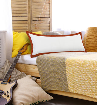 Kassia Empire Bordered Throw Pillow, 14"x36"