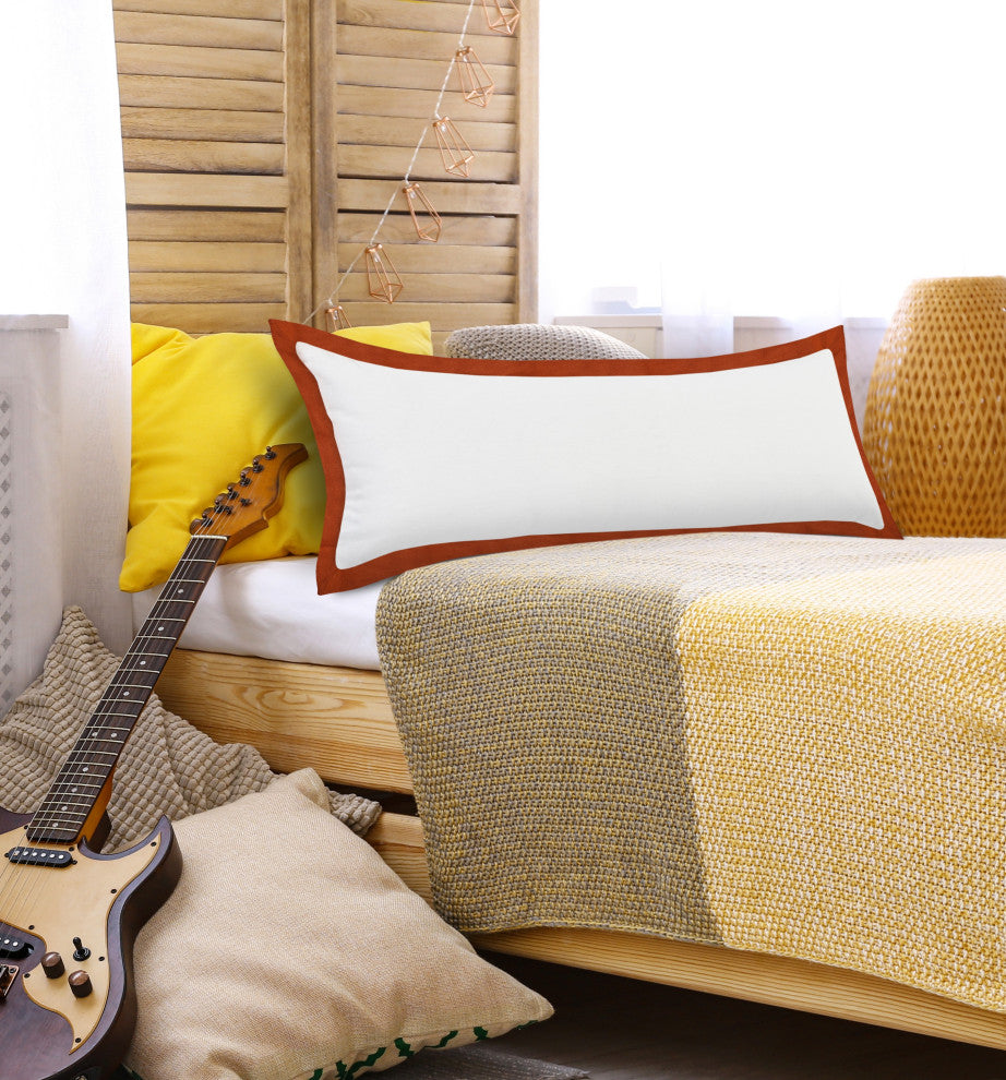 Kassia Empire Bordered Throw Pillow, 14"x36"