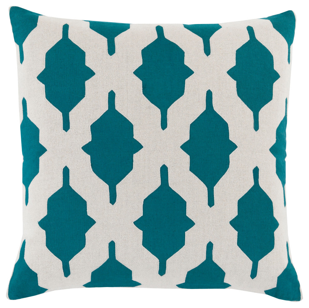 Surya Salma SA-007 18"x18" Pillow Kit, Khaki/Teal