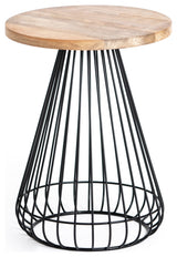 Melody Designer Cage Table, Natural/Black
