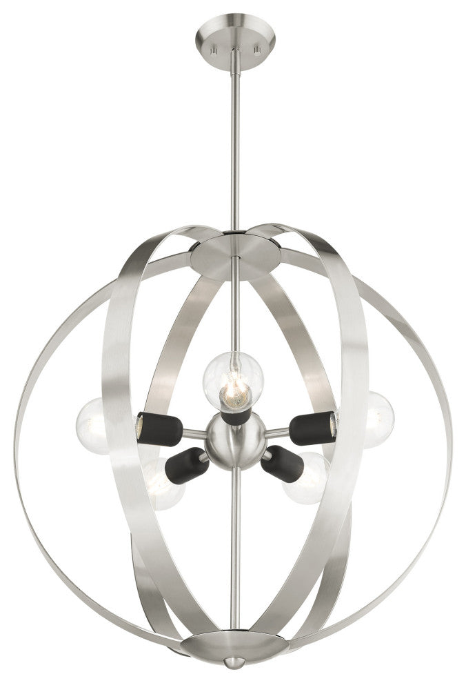 Brushed Nickel Industrial, Modern, Nostalgic, Rustic, Loft Chandelier