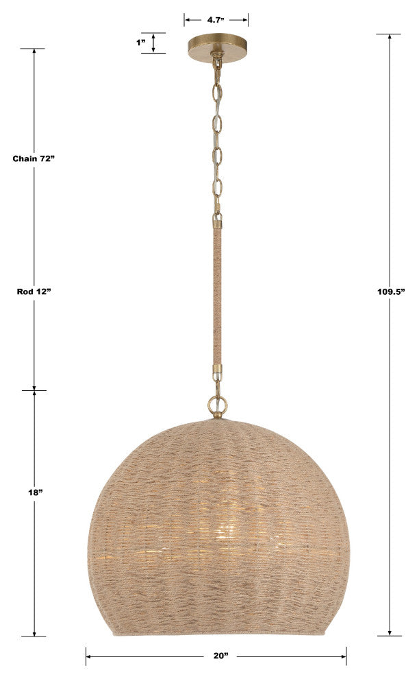 Jace 3-Light Soft Gold Pendant