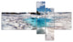 Beautiful Snow Covered Lake, Landscape Canvas Art Print, 60"x32", 5 panels