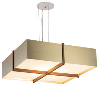 Veram Pendant Integrated LED, Walnut, Brushed Brass, 24, 3000k
