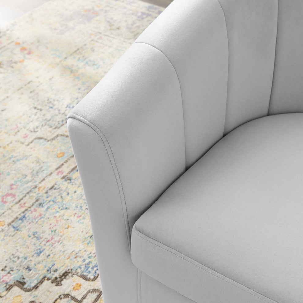 Armchair Accent Chair, Velvet, Gray, Modern, Living Lounge Hospitality