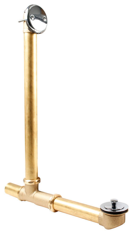 Above Floor Overflow With Tip-Toe Trim And 2-Hole Overflow Cover, Polished Chrome