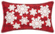 Snowflakes Plaid Applique Embroidered Pillow