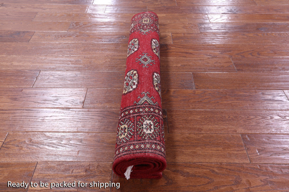 Signed Silky Bokhara Hand Knotted Wool Rug 3' 2" X 5' 2" - Q13761
