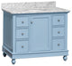 Bella 42" Bathroom Vanity, Powder Blue, Carrara Marble