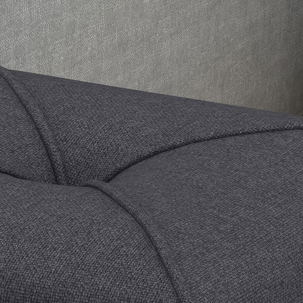 GDF Studio Tammy Fabric Square Ottoman, Dark Charcoal