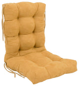 18"x38" Solid Microsuede Tufted Chair Cushion, Lemon