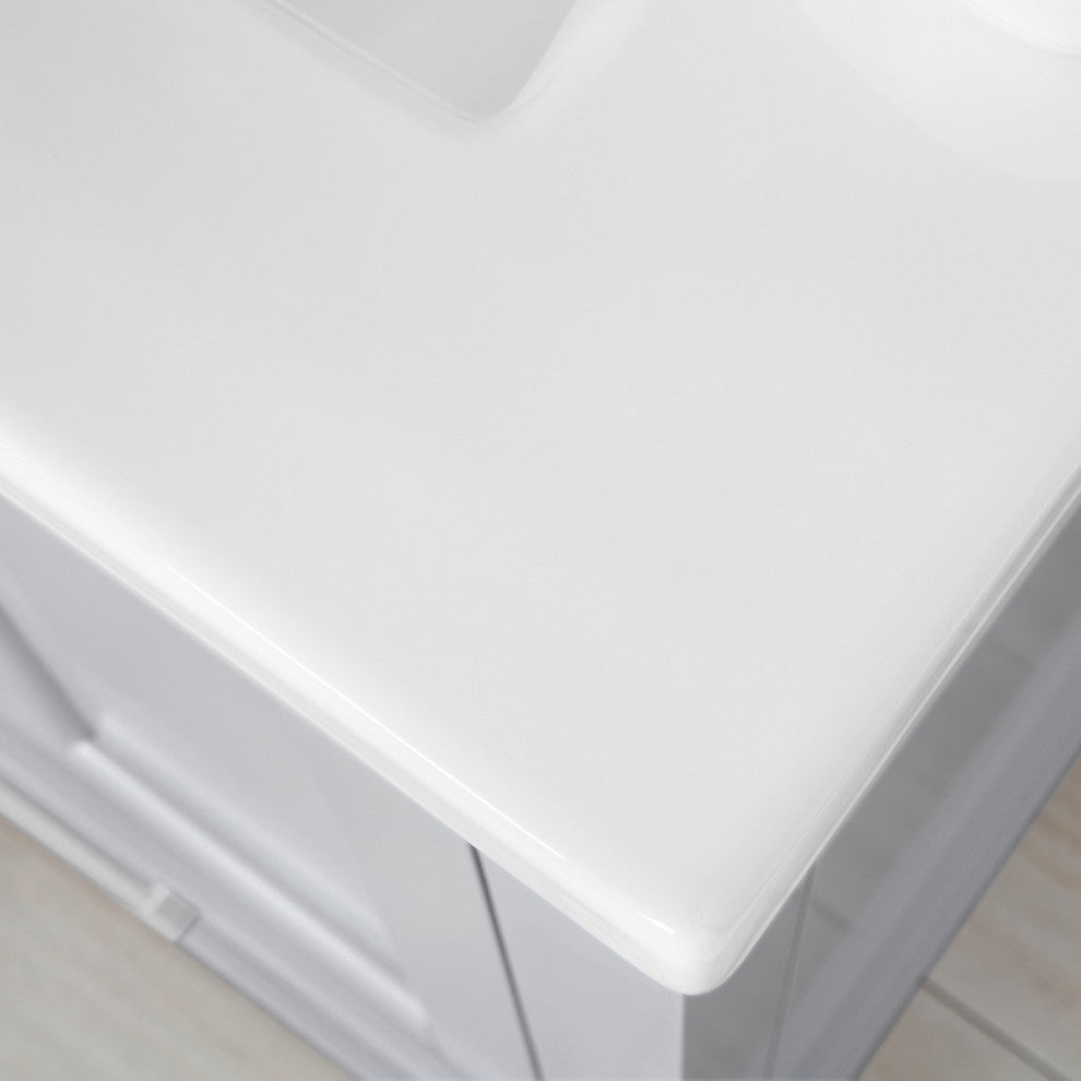 Ove Decors Brighton 24" Single Sink Vanity, Dove Gray With Nickel Hardware