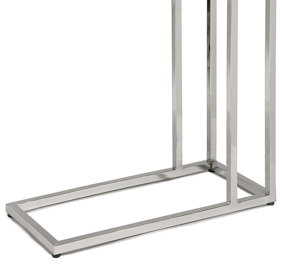 Echelon Sofa Hugger Table, Polished Nickel