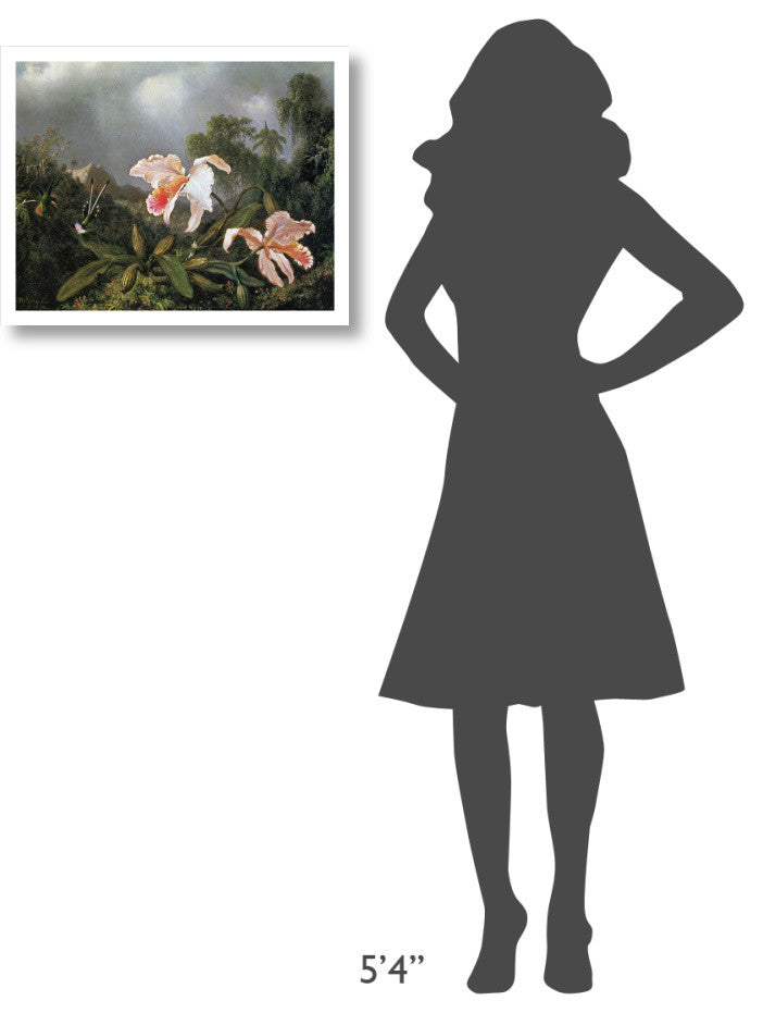"Jungle Orchids And Hummingbirds 1872" Print by Martin Johnson Heade, 24"x19"