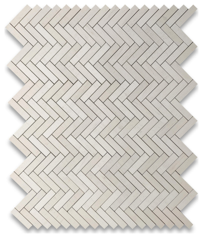 Golden Beach Moleanos Beige Limestone 1x4 Herringbone Tile Honed, 1 sheet