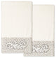 Linum Home Turkish Cotton April 2-Piece Embellished Bath Towel Set, Cream