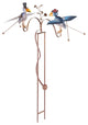 Metal Rustic Two Old Crows Balancing Garden Stake Outdoor Yard Art