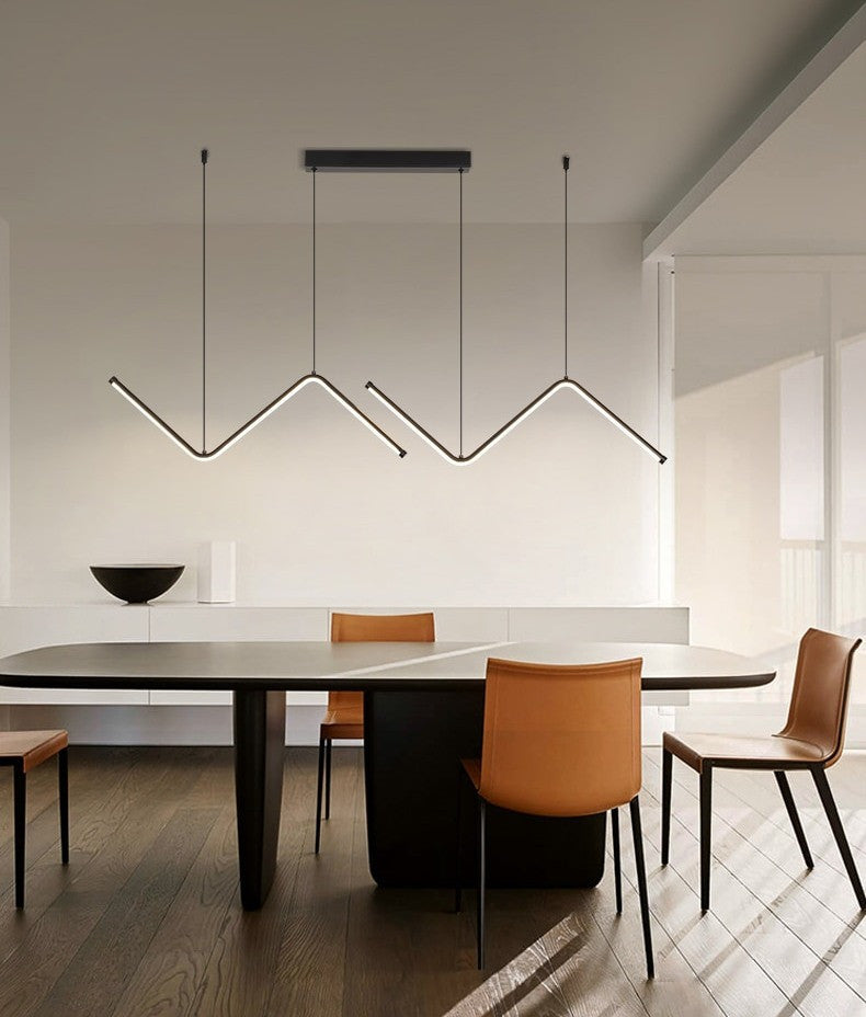 MIRODEMIÂ® Gilette | Black/Gold LED Pendant Lighting for Dining Room, Black