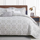 Bellamy Printed Quilted 6-Piece Bed Spread Set, Light Brown/Taupe, King