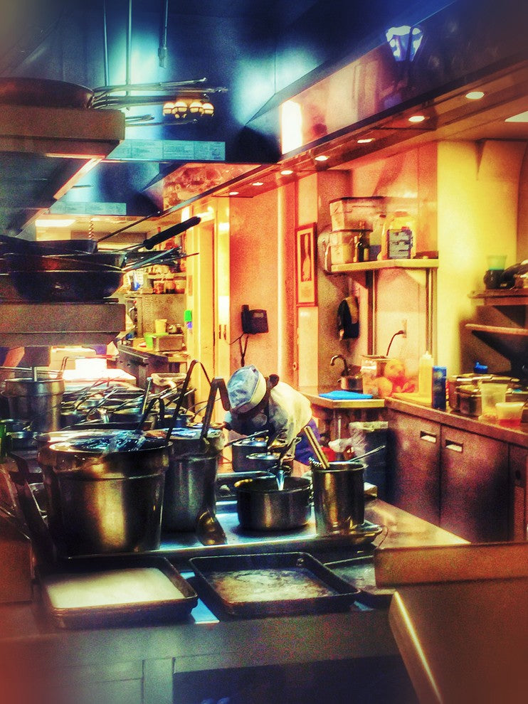 New Orleans "Brennan's Kitchen" Stretched Canvas Giclee, 12"x16"