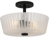 Gray Three Light Semi-Flush Mount in Matte Black