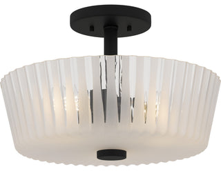 Gray Three Light Semi-Flush Mount in Matte Black